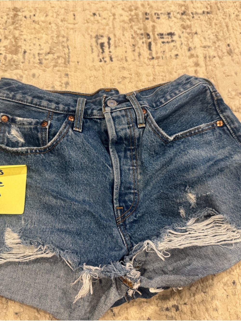 Levi's Size 26 Distressed Short-Length Blue Denim Cutoffs